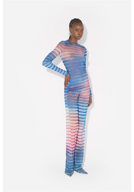 top air donna azzurro blu e pesca JEAN PAUL GAULTIER | 25/03-W-TO336-M005P565034